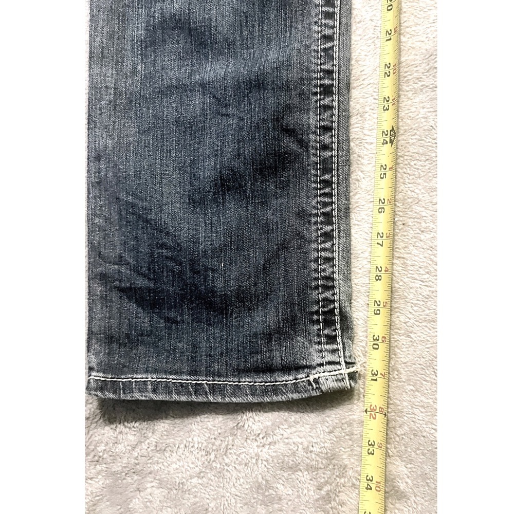 Ariat REAL Straight Icon Jeans Womens 31R Ocean Blue Stretch Denim AW5365 - Picture 12 of 13